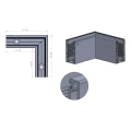 Kozza KE100 – U-Profil Innenecke 90° für Vollglas-Balustrade, Befestigung von oben 000-854 (2)