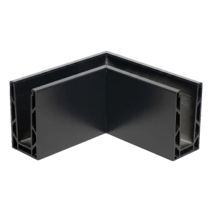 Kozza KE 100 – U-Profil Innenecke 90° für Vollglasgeländer, dunkelgrau