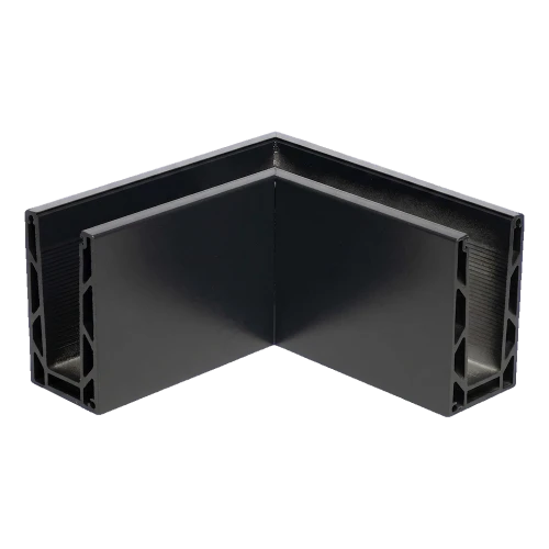 Kozza KE 100 – U-Profil Innenecke 90° für Vollglasgeländer, dunkelgrau 000-855 (1)