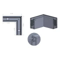 Kozza KE 100 – U-Profil Innenecke 90° für Vollglasgeländer, dunkelgrau 000-855 (4)