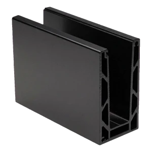 Kozza KE 100 – U-Profil für Vollglasgeländer 5000 mm schwarz, Befestigung von oben