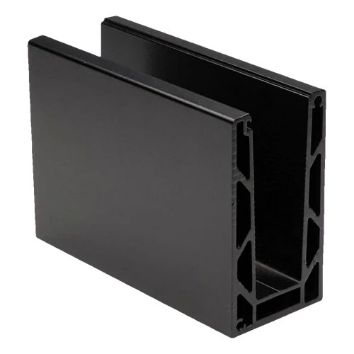 Kozza KE 100 – U-Profil für Vollglasgeländer 5000 mm schwarz, Befestigung von oben 000-861 (1)