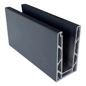 Kozza KE 100 – U-Profil für Ganzglas-Geländer 5000 mm dunkelgrau