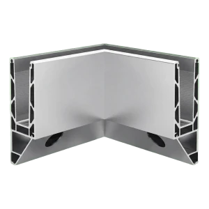 Kozza KE 120 – U-Profil Innenecke 90° für Vollverglasung-Balustrade, seitliche Befestigung