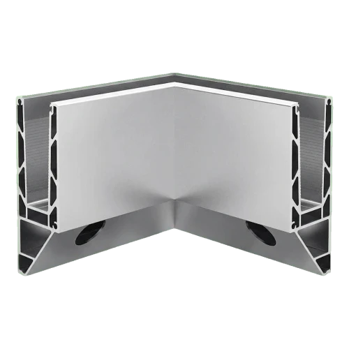 Kozza KE 120 – U-Profil Innenecke 90° für Vollverglasung-Balustrade, seitliche Befestigung 000-873 (1)