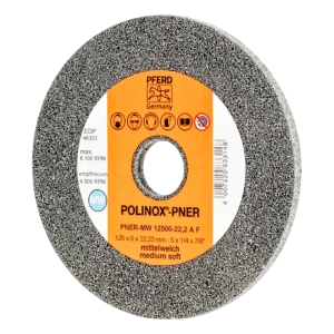 PFERD POLINOX-PNER Kompaktschleifscheibe 125 × 6 mm für Winkelschleifer – mittelweich A F