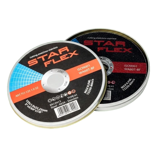 Starflex – Trennscheiben-Set für Stahl und Edelstahl 125×1,0 mm (10 Stk.) 000-950 (1)