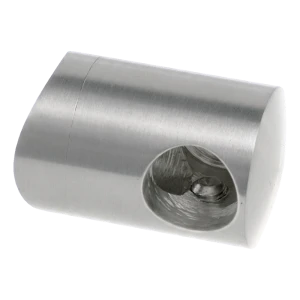 PSG linker Endhalter für Balustradenstab fi 16 mm auf Rohr 42,4 mm – Edelstahl satiniert