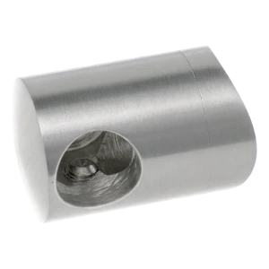 PSG rechter Endhalter für Geländerstäbe fi 12 mm auf Rohr fi 42,4 mm – Edelstahl AISI 304 satiniert