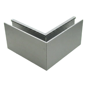 PSG U-Profil Außenecke für rahmenlose Glasgeländer 200×120×45 mm – Aluminium Satin