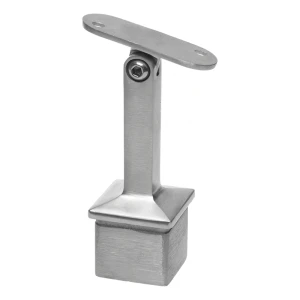 PSG Handlauf-Unterstützung flach gelenkig geklebt an Pfosten 40x40 mm AISI 304 satiniert