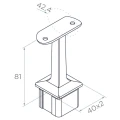 PSG Handlaufträger Edelstahlbalustrade 42,4 mm für Pfosten 40x40 mm – geklebt, satiniert 001-046 (2)
