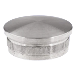 Konvexe Rohrendkappe zum Einschlagen für Geländerrohr 48,3 mm – Edelstahl AISI 304 satiniert