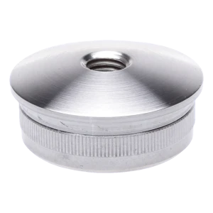 Konvexe Einschlagstopfen für Geländerrohr 48,3 mm mit Gewinde M8, AISI 304 satiniert