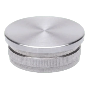 Gewölbter Einschlagstopfen für Geländerrohr 42,4 mm – Edelstahl AISI 304 satiniert
