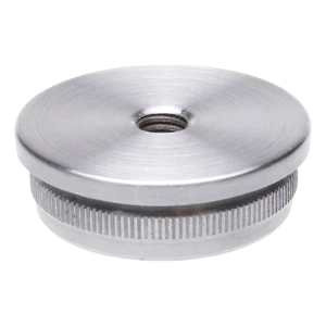 Einschlagkappe konvex für Rohr 42,4 mm mit Gewinde M8 – Edelstahl satin