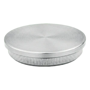 Flacher Endstopfen zum Einschlagen für Geländerrohr 48,3 mm, Edelstahl AISI 304 satiniert