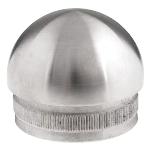 Ellipsoidale Einschlagkappe für Rohr 48,3 mm, Edelstahl AISI 304 satiniert