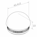Kozza ellipsenförmige Endkappe zum Einschlagen für Geländerrohr 42,4 mm – Edelstahl AISI 304 satiniert 001-095 (2)