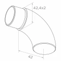Geschlossener Geländerbogen für Rohr 42,4 mm – Edelstahl AISI 304 satiniert 001-102 (2)