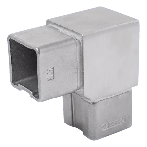 90° Winkel für Geländerprofil 40x40 mm – Edelstahl AISI304, satiniert