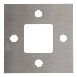 Säulenfuß für Geländer zum Schweißen 100x100 mm – Edelstahl AISI 304 satiniert, System 40x40