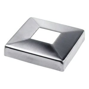 Quadratische Abdeckrosette für Baluster 108×108 mm für Profil 40×40 – Edelstahl, poliert