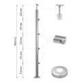 PSG Geländerpfosten durchgehend Ø42,4 mm aus Edelstahl AISI 304 – 4 Halterungen Ø12, Bodenmontage 001-207 (2)